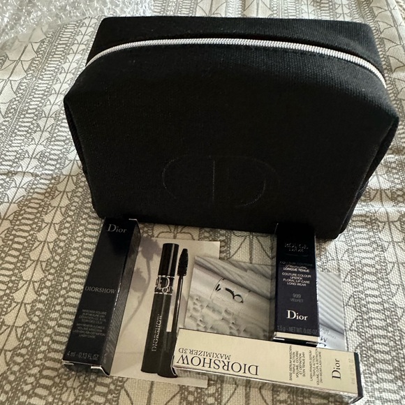 Dior Makeup Dior Travel Set New In Box Makeup Bag 3d Mascara